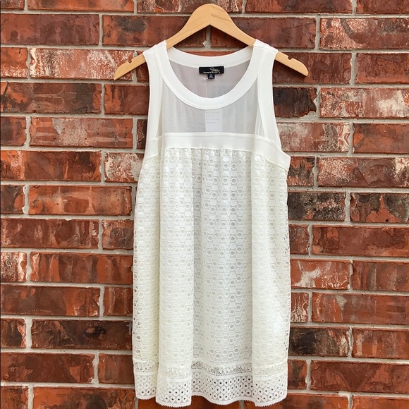 Suzanne Betro Tops - Suzanne Betro Shear & Eyelet Lace Tank Tunic Top